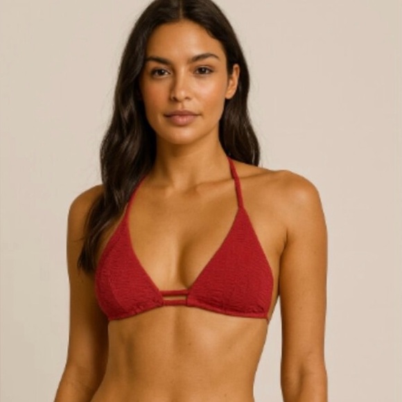 NWT WET Women Rust Textured Bikini Top Reversible UPF 50+‎ Sun Protection